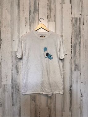 Popular Poison White Astronaut Balloon Stay Fly Graphic Short Sleeve T-Shirt L